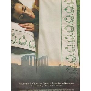 Wamsutta Ultracale No Iron Sheets Dreaming Mid Century Vintage Print Ad 1970